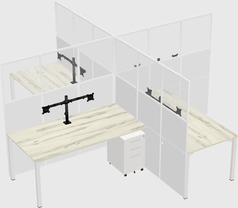 Quad office cubicles