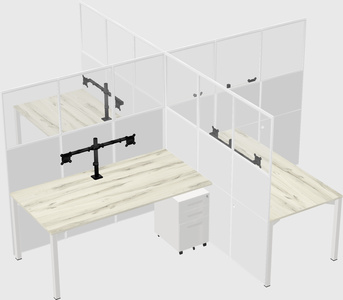 Quad office cubicles