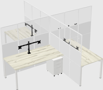 Quad office cubicles