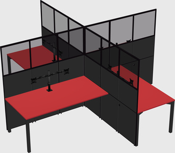Quad office cubicles