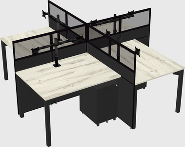 Quad office cubicles