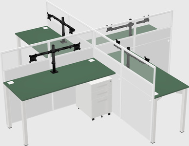 Quad office cubicles