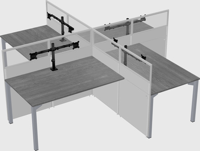Quad office cubicles