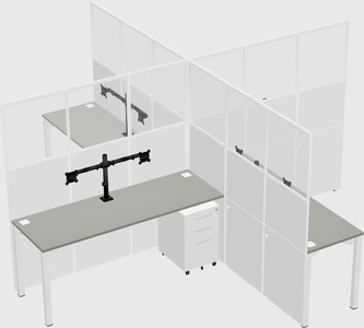 Quad office cubicles