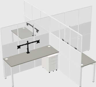 Quad office cubicles