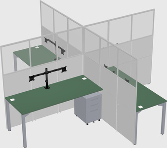 Quad office cubicles