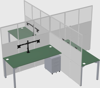 Quad office cubicles