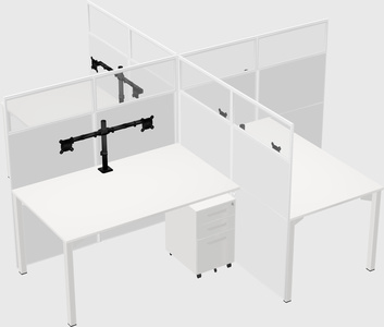Quad office cubicles