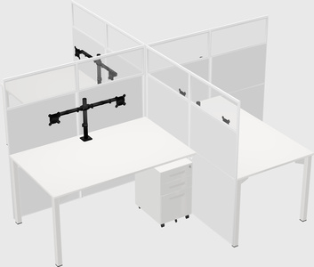 Quad office cubicles