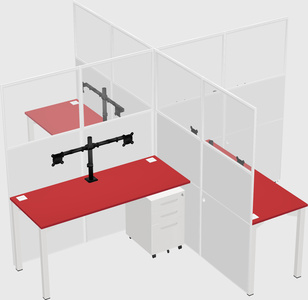 Quad office cubicles