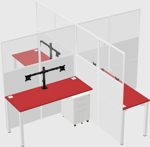 Quad office cubicles