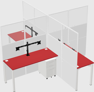 Quad office cubicles