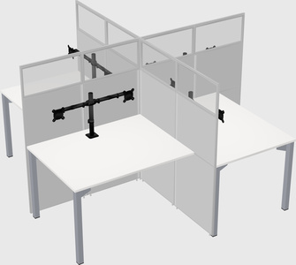 Quad office cubicles