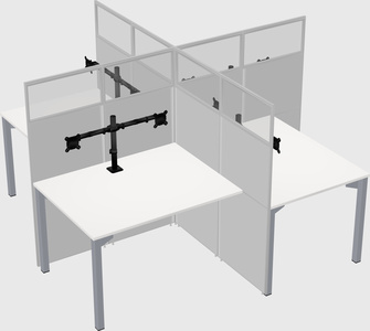 Quad office cubicles