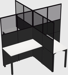 Bureaux à quatre cabines