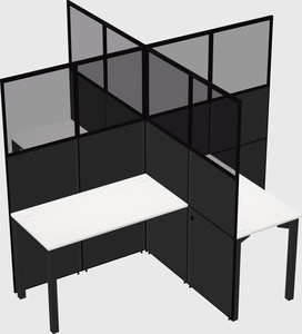Bureaux à quatre cabines