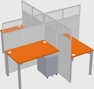 Quad office cubicles