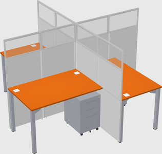 Quad office cubicles