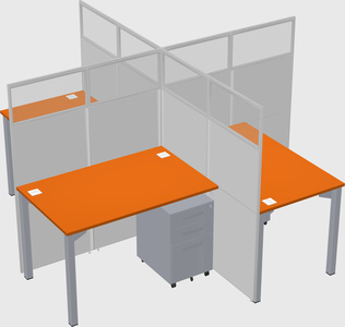 Quad office cubicles