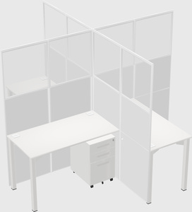 Bureaux à quatre cabines