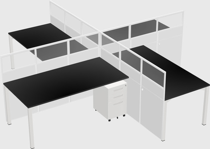 Quad office cubicles
