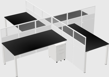 Quad office cubicles
