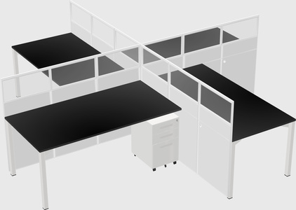 Quad office cubicles