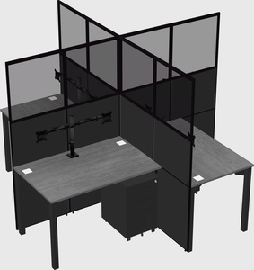 Bureaux à quatre cabines
