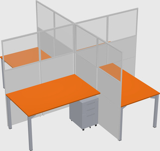 Quad office cubicles