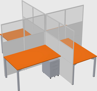 Quad office cubicles