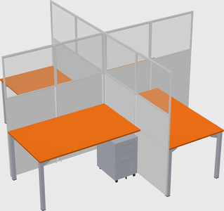 Quad office cubicles