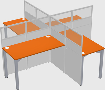 Quad office cubicles