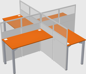 Quad office cubicles