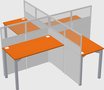 Quad office cubicles