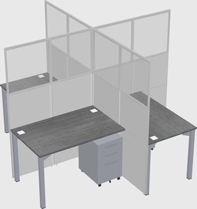 Quad office cubicles