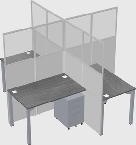 Quad office cubicles
