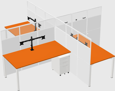 Quad office cubicles