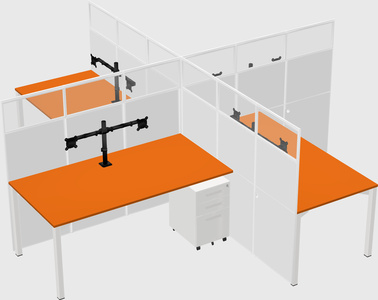 Quad office cubicles