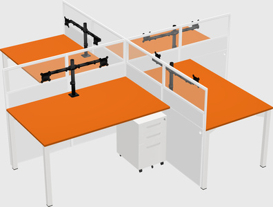 Quad office cubicles