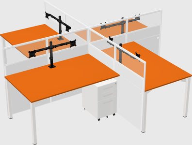 Quad office cubicles