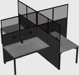 Quad office cubicles