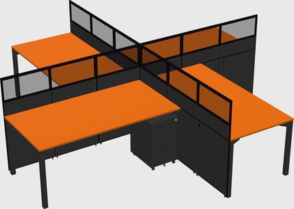 Quad office cubicles
