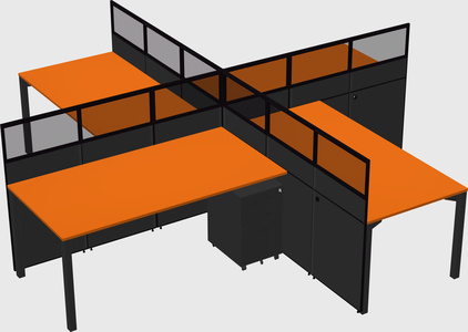 Quad office cubicles
