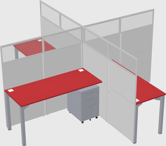Quad office cubicles