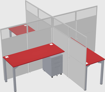Quad office cubicles