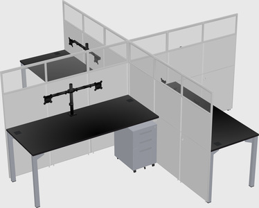 Quad office cubicles