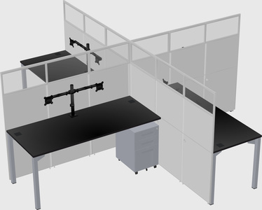 Quad office cubicles