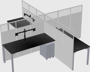 Quad office cubicles