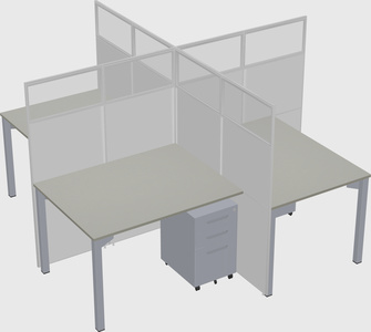 Quad office cubicles