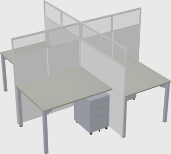 Quad office cubicles